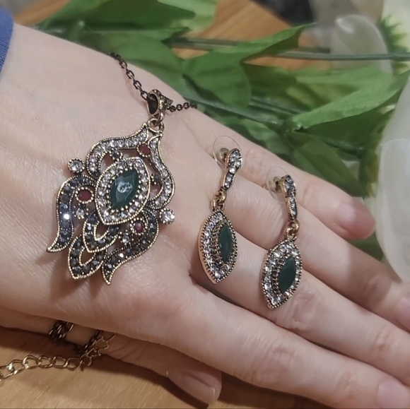 Turkish Vintage Looking Jewelry Set for Women,NEW,Antique,Wedding,HandmadeGift - Picture 6 of 7